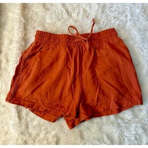 Forever 21 Shorts Women Small Burnt Orange Braided Trim Drawstring